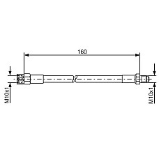 Furtun frana Furtun-conducta de frana flexibil Spate Dreapta-Stanga lungime 160mm M10x1-M10x1 se potriveste. AUDI 200 C2 80 B3 8 VW CORRADO (53I), Compartiment, 08.1987 - 12.1995 BOSCH 1 987 476 230