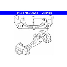 Suport.etrier Jugul etrierului de frana Fata DACIA DOKKER DOKKER EXPRESS-MINIVAN DUSTER DUSTER-SUV LODGY RENAULT RENAULT MEGANE III (KZ0/1), Combi Van, 01.2009 - 08.2015 ATE 11.8170-0002.1