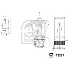 Pivot MERCEDES-BENZ C-CLASS T-Model (S205), Turism, 09.2014 - Febi Bilstein 178339
