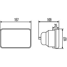 Insertie. far Farul universal Dreapta-Stanga H4-T4W 12-24V latime 167mm inaltime 107mm transparent Lampi de pozitie se potrivest TOYOTA CORONA IV (_T13_), Hatchback, 09.1978 - 12.1981 HELLA 1AB 003 177-071