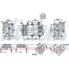 Compresor. climatizare Air-conditioning compressor FORD B-MAX ECOSPORT FIESTA VI FOCUS III 1.25-1.6D 06.08- FORD FIESTA VI (JA8), Van, 08.2008 - Nissens 890655