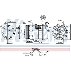 Compresor. climatizare Air-conditioning compressor SAAB 9-3 9-3X 1.9D 12.07-02.15 SAAB 9-3X (YS3), Turism, 02.2009 - 02.2015 Nissens 890063