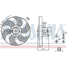 Ventilator. radiator Ventilator radiator CITROEN BERLINGO BERLINGO-MINIVAN XSARA PEUGEOT PARTNER PARTNER-MINIVAN PEUGEOT PARTNER (5_, G_), Cadru de sprijin, 03.1997 - 07.2008 Nissens 85658
