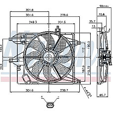 Ventilator. radiator Ventilator radiator cu carcasa NISSAN KUBISTAR RENAULT CLIO II KANGOO KANGOO BE BOP KANGOO E RENAULT MEGANE I (BA0/1_), Hatchback, 08.1995 - 12.2004 Nissens 85252