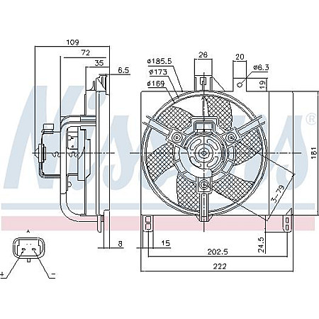 Ventilator. radiator Ventilator radiator cu carcasa SMART CITY-COUPE CROSSBLADE FORTWO ROADSTER 0.6-0.7-0.8D 07.9 SMART CROSSBLADE (450), Sabrioleta, 06.2002 - 12.2003 Nissens 85765
