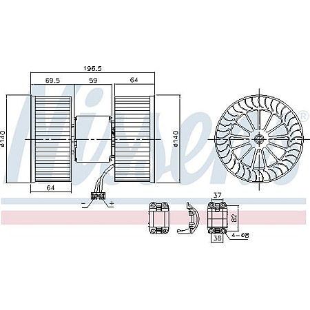 Aeroterma ventilator habitaclu ALPINA B3 (E46), Compartiment, 03.1999 - 01.2006 Nissens 87196
