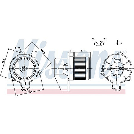 Aeroterma ventilator habitaclu FIAT 500 (312_), Hatchback, 07.2007 - Nissens 87305