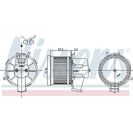 Aeroterma ventilator habitaclu FIAT 500 C II (312_), Sabrioleta, 09.2009 - Nissens 87301