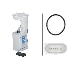 Sistem alimentare cu combustibil Electric fuel pump module AUDI A3 A6 C5 SEAT ALHAMBRA CORDOBA IBIZA II LEON TOLEDO II SKO VW PASSAT V (3B2), Sedan, 08.1996 - 12.2001 HELLA 8TF 358 302-801