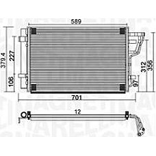 Condensator. climatizare A-C condenser with dryer HYUNDAI ELANTRA IV I30 KIA CEED PRO CEED 1.4-2.0D 06.06-12.15 HYUNDAI i30 (FD), Turism, 10.2007 - 06.2012 Magneti Marelli 350203951000