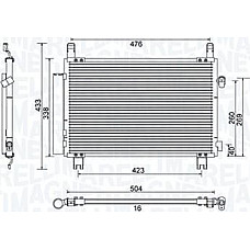 Condensator. climatizare A-C condenser with dryer TOYOTA YARIS 1.4D 08.05-12.12 TOYOTA YARIS II (_P9_), Hatchback, 01.2005 - 12.2014 Magneti Marelli 350203798000