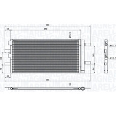 Condensator. climatizare A-C condenser with dryer BMW 1 F40 2 F45 2 GRAN COUPE F44 2 GRAN TOURER F46 X1 F48 X2 F39 MINI F5 BMW X1 - II (F48), Turism, 11.2014 - Magneti Marelli 350203786000
