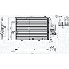Condensator. climatizare A-C condenser with dryer OPEL COMBO TOUR COMBO-MINIVAN CORSA C CORSA C-HATCHBACK TIGRA 1.2-1.8 09 OPEL COMBO Tour (COMBO-C), Dubita, 10.2001 - 12.2011 Magneti Marelli 350203770000