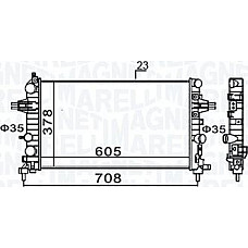 Radiator. racire motor Radiator motor se potriveste. OPEL ASTRA H ASTRA H GTC ZAFIRA B 1.6-1.6LPG-1.8 OPEL ZAFIRA B (A05), Box/MPV, 07.2005 - 04.2015 Magneti Marelli 350213159300