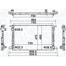 Radiator. racire motor Radiator motor se potriveste. AUDI A4 ALLROAD B9 A4 B9 A5 A6 C8 A8 D5 Q7 3.0-3.0D-3.0DH AUDI A5/S5 II (F57, F5E), Sabrioleta, 11.2016 - Magneti Marelli 350213154900