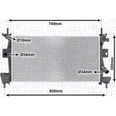 Radiator. racire motor Radiator motor Manual se potriveste. FORD C-MAX II FOCUS III GRAND C-MAX 1.6-Electric FORD FOCUS III, Hatchback Van, 01.2011 - Magneti Marelli 350213170200