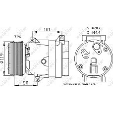 Compresor. climatizare Air-conditioning compressor NISSAN INTERSTAR PRIMASTAR OPEL MOVANO A VIVARO A RENAULT AVANTIME ESPA RENAULT ESPACE III (JE0_), Dubita, 11.1996 - 10.2002 NRF 32481