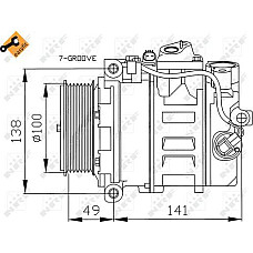 Compresor. climatizare Air-conditioning compressor MERCEDES C W203 C W204 C T-MODEL S203 C T-MODEL S204 CLK A209 CLK C209 MERCEDES-BENZ S-CLASS (W220), Sedan, 09.1998 - 08.2005 NRF 32216