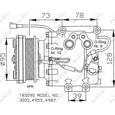 Compresor. climatizare Air-conditioning compressor MAZDA 323 C V 323 P V 323 S V 1.3-1.5-1.8 08.94-09.98 MAZDA 323 P V (BA), Hatchback, 10.1996 - 09.1998 NRF 32236
