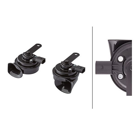 Claxon 400-500Hz 110dB 12V AUDI A1 A1 CITY CARVER A3 A4 ALLROAD B8 A4 ALLROAD B9 A4 B7 A4 B8 A4 B9 A5 A6 ALLROAD SEAT IBIZA IV ST (6J8, 6P8), Turism, 03.2010 - 07.2016 HELLA 3FH 012 010-021
