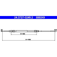 Cablu, frana de parcare BMW 3 Gran Turismo VI (F34), Hatchback, 07.2012 - ATE 24.3727-0249.2