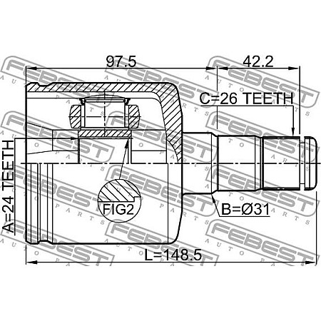 Cap planetara VOLVO 240 (P242, P244), Sedan, 08.1974 - 12.1993 Febest 2711-S80ATLH