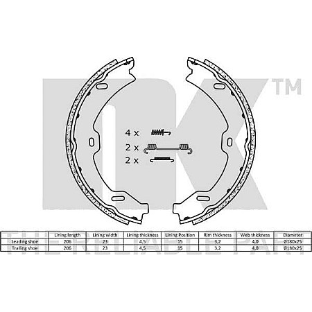 Set saboti frana, frana de mana MERCEDES-BENZ SLS AMG (R197), Roadster, 06.2011 - NK 2733765