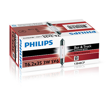 Bec, iluminare numar circulatie Bec cutie 10buc. 24V 3W SV6 T62x35 PHILIPS PHI 13848/10