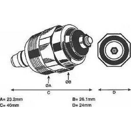 Opritor.injectie Valva solenoida 12V Lucas VW CADDY I (14), Ridica, 09.1979 - 07.1992 Delphi 7240-112