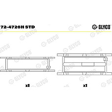 Cuzineti. arbore cotit Rulment cu arbore cotit STD 2 rulmenti cu jumatate de coaja se potriveste. MERCEDES A W176 B SPORTS TOURE MERCEDES-BENZ VITO (W639), Autobuz, 09.2003 - Glyco 72-4726H STD