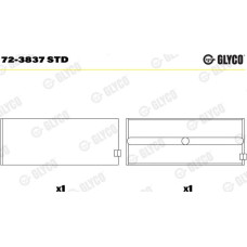 Cuzineti. arbore cotit Rulment cu arbore cotit STD se potriveste. MERCEDES ACTROS ACTROS MP2 - MP3 TOURISMO O 350 TRAVEGO O 580 MERCEDES-BENZ ACTROS MP2 / MP3 (934.03), 10.2002 - Glyco 72-3837 STD