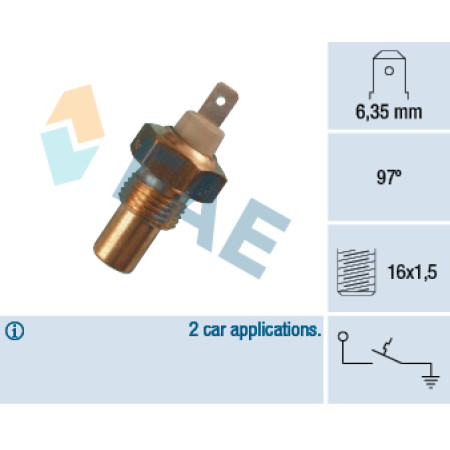 Comutator temperatura, racire Senzor temperatura lichid racire numar pini: 1 gri FAE FAE35010