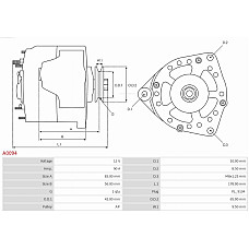 Generator / Alternator VW TRANSPORTER IV (70B, 70C, 7DB, 7DK, 70J, 70K, 7DC, 7DJ), Autobuz, 09.1990 - 08.2004 AS-PL A0094