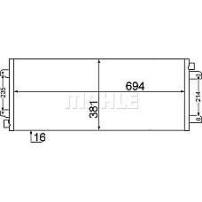Condensator. climatizare A-C condenser NISSAN INTERSTAR OPEL MOVANO A RENAULT MASTER II 1.9D-3.0D 07.98- VAUXHALL MOVANO Mk I (X70), Combi, 10.1998 - 05.2010 MAHLE AC 527 000S