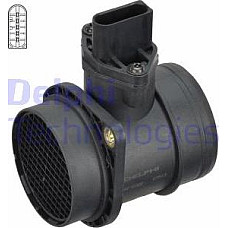 Senzor debit aer Air flowmeter 5 pin module AUDI A3 SEAT LEON TOLEDO II SKODA OCTAVIA I VW BORA BORA I GOLF IV LUPO I NEW VW GOLF IV Variant (1J5), Turism, 05.1999 - 06.2006 Delphi AF10300-12B1