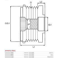 Fulie, alternator SEAT LEON SC (5F5), Compartiment, 01.2013 - AS-PL AFP0097(LITENS)