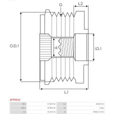 Fulie, alternator AUDI A4 Avant II (8E5, B6), Turism, 02.2000 - 12.2005 AS-PL AFP0010