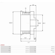 Fulie, alternator AS-PL AP0053