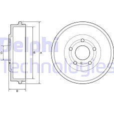 Tambur frana se potriveste. FORD PUMA 1.0-1.5D 09.19- FORD PUMA (J2K), 09.2019 - Delphi BF639