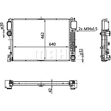 Radiator, racire motor MERCEDES-BENZ S-CLASS (C216), Compartiment, 05.2006 - 12.2013 MAHLE CR 38 000S