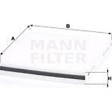 Filtru. aer habitaclu Filtru habitaclu INFINITI FX G NISSAN MURANO I MURANO II MURANO III SENTRA V SKYLINE TEANA MITSUBISHI LANCER V (CB_A, CD_A, CE_A), Sedan, 07.1991 - 12.1996 Mann-Filter CU 22 003