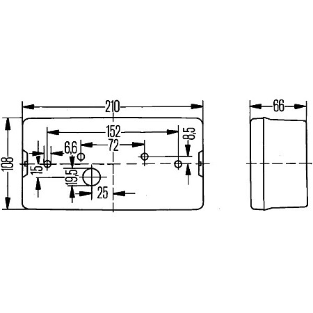 Stop spate Rear lamp L P21W/R10W 12/24V with indicator with fog light with stop light parking light with plate lighting no reflector HELLA 2SE006 040-011