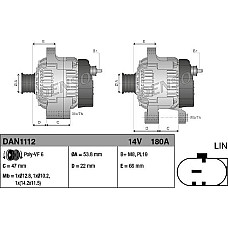 Alternator 14V 180A LAND ROVER DISCOVERY IV DISCOVERY V RANGE ROVER IV RANGE ROVER SPORT II 3.0-5.0 08.12- LAND ROVER DISCOVERY V (L462), Crossover, 09.2016 - Denso DAN1112