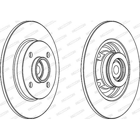 Disc frana Disc de frana cu rulment Spate Dreapta-Stanga cu inel ABS se potriveste. CITROEN C3 II C3 PICASSO C4 C4 I DS3 PEUGEOT PEUGEOT 307 Break (3E), Turism, 03.2002 - 12.2009 Ferodo DDF1561-1