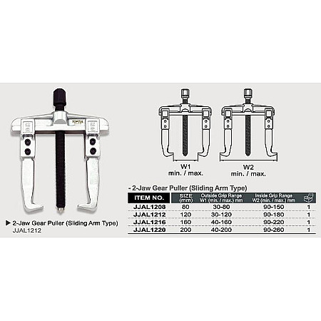 Extractoare universale Extractor universal numar adaptori: 2 obtuzitate max: 120mm raza interioara: 30-120mm raza exterioara: 90-180mm TOPTUL JJAL1212