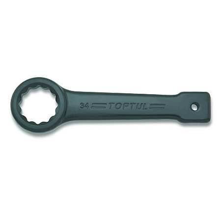 Cheie inelar fixa o singura fata Bi hexagonal cu trecere prin durabilitate sporita dimensiune metrica 46 mm lungime 240mm final negru maner metal TOPTUL AAAR4646