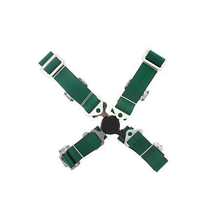 &quot;Echipament interior PASY SPORTOWE 4 PUNKTOWE QUICK - GREEN z klamra centralna szybkiego wypiecia. 2&quot;&quot;&quot; SPEEDMAX JB-PA-015