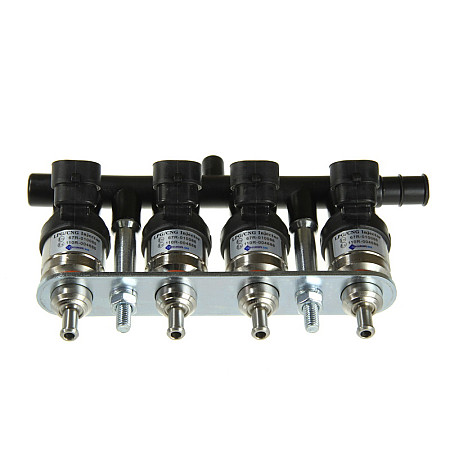 Rampa injector GPL LPG injection rail number of cylinders 4 pcs power per cylinder 20-30HP HANA 2001 colour: neagra/golden HANA LPG 4GASII LIS4/HC-N