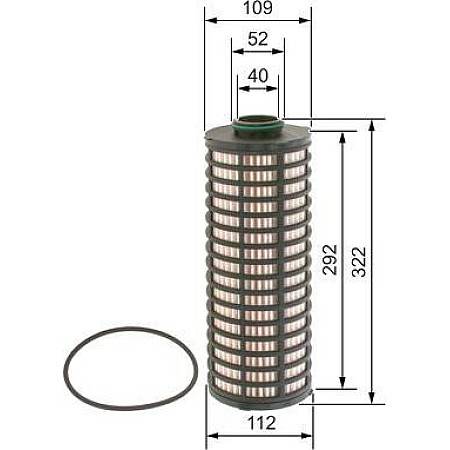Filtru ulei hidraulic element filtrant se potriveste. IVECO STRALIS I STRALIS II TRAKKER I TRAKKER II ASTRA HD 7-C HD 8 F FORD Cargo, 04.1981 - BOSCH F 026 407 286