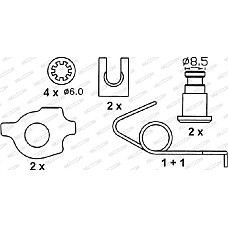 Set saboti frana CITROEN AX BX SAXO PEUGEOT 106 I 106 II 106 II-HATCHBACK PARTNER-MINIVAN 1.0-Electric 07.86-07.0 CITROEN BX (XB-_), Hatchback, 10.1982 - 12.1994 Ferodo FSB232